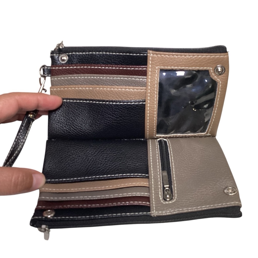 Storage Solutions Stylish‎ Black, Beige Women's Wallet soft leather EUC